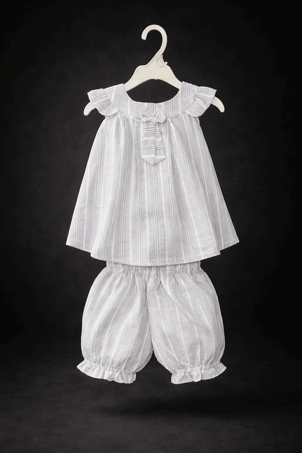 Bright Striped Gray two Piece Children's Outfit - Kiddiesco