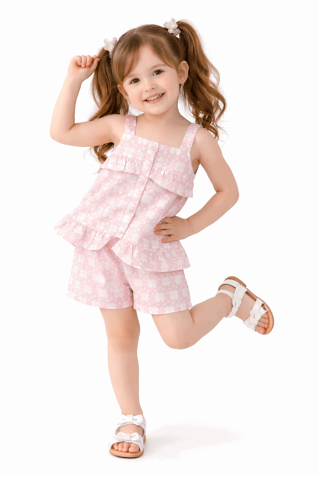 Bright Striped pink two Piece Children's Outfit - Kiddiesco