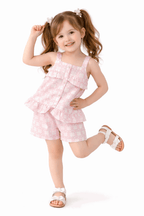 Bright Striped pink two Piece Children's Outfit - Kiddiesco