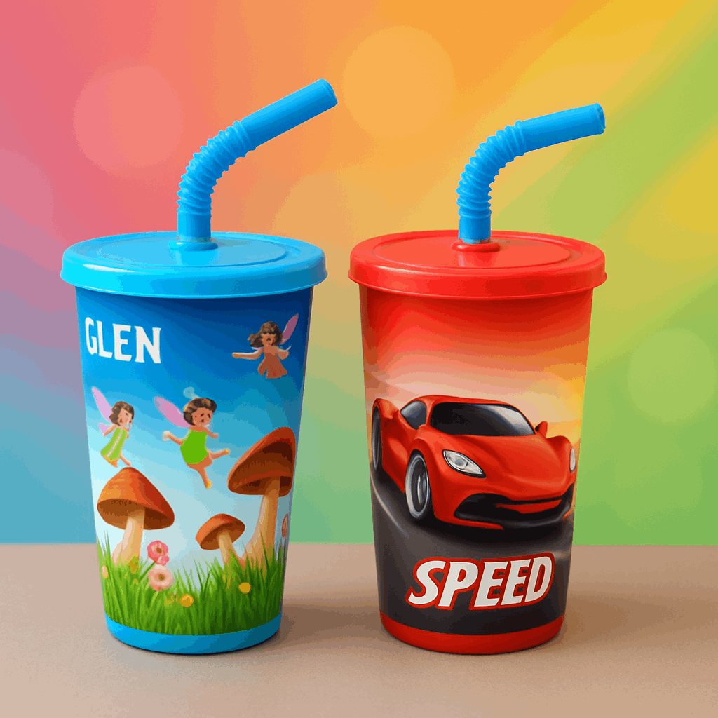 Cartoon Characters Glass for Boys and Girls Pack of 1 - Kiddiesco Main image