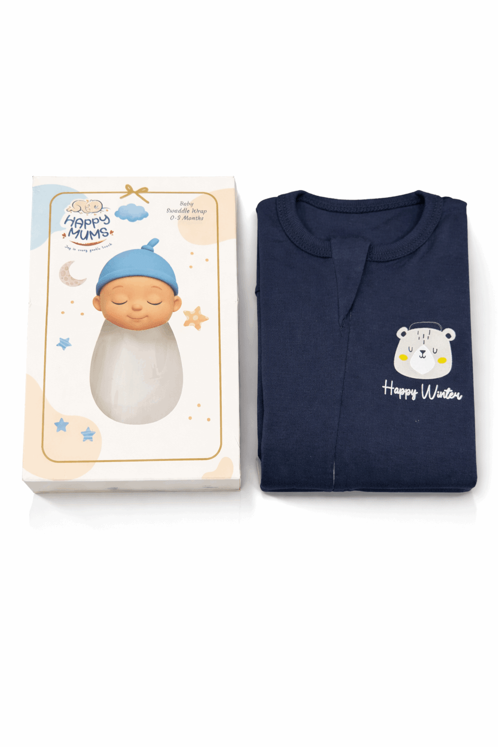 Dark Blue Baby Swaddle Wrap - Kiddiesco