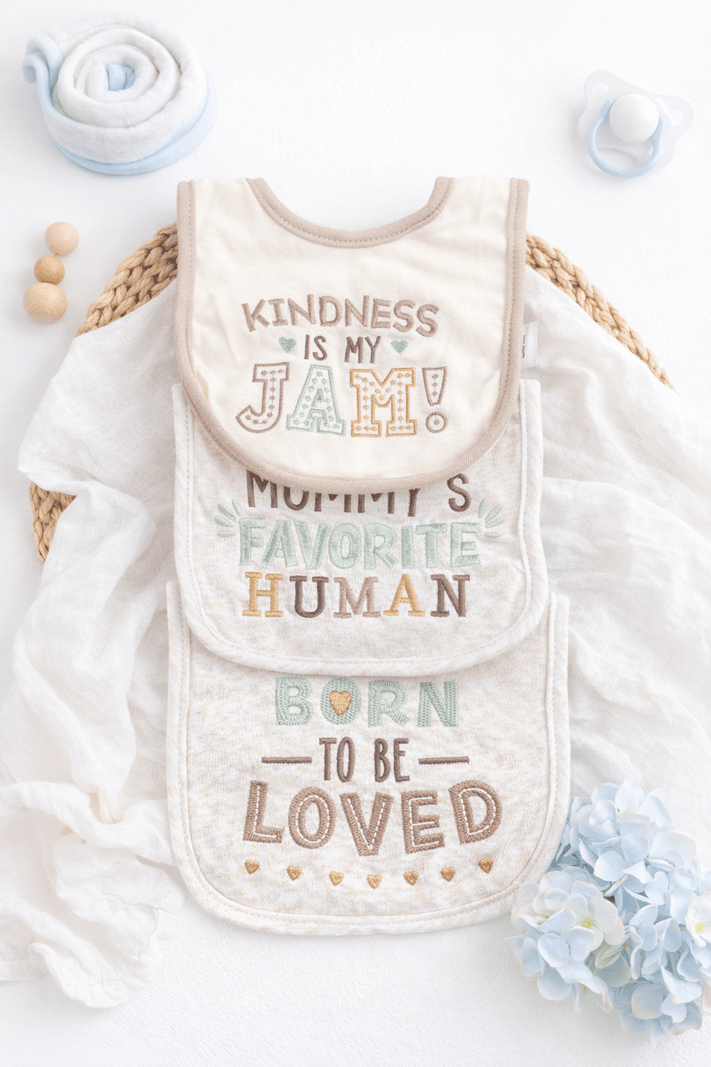 Embroidery Baby Bibs Pack OF 3 - Kiddiesco