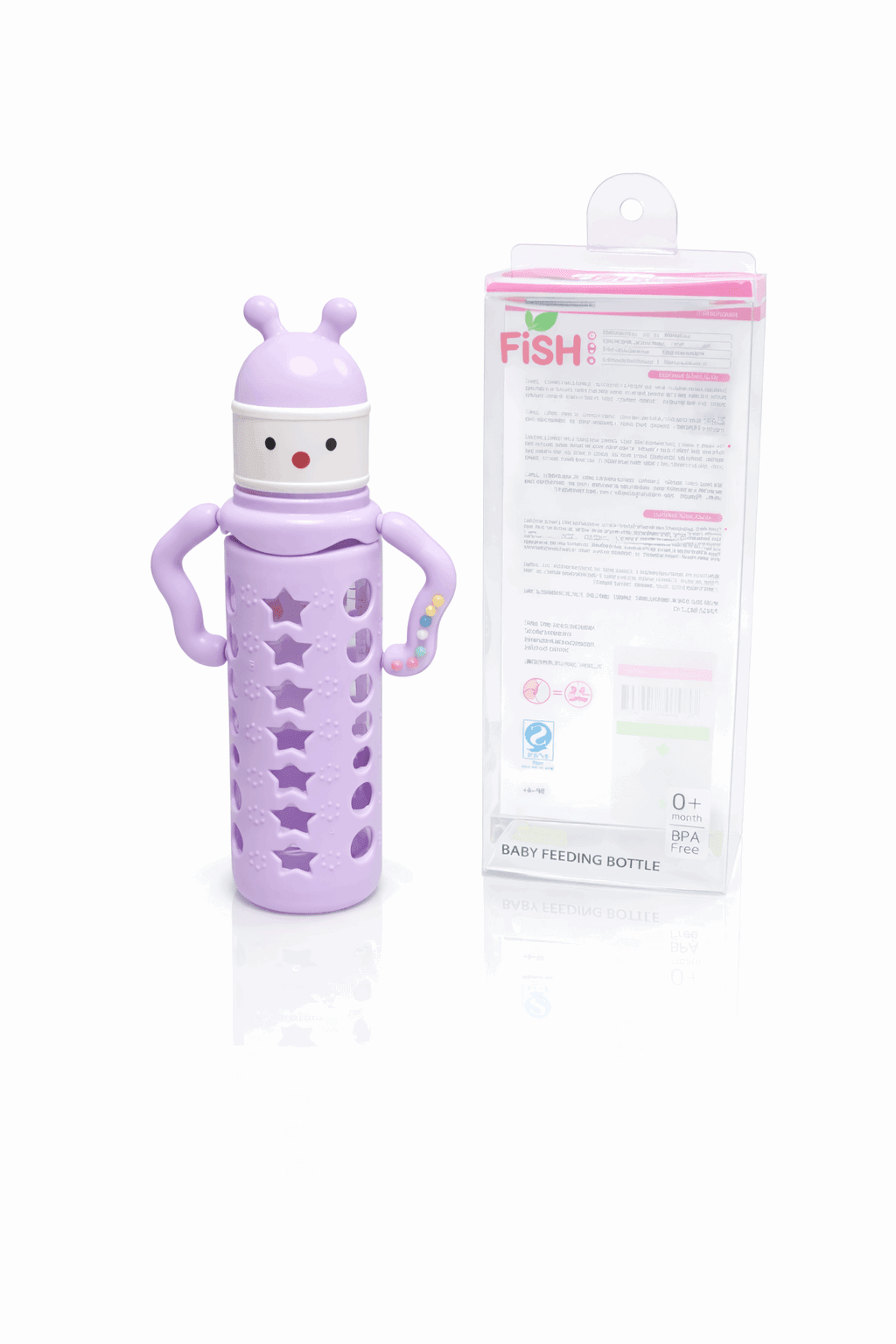 Fish Baby Feeder Glass Purple Star - Kiddiesco