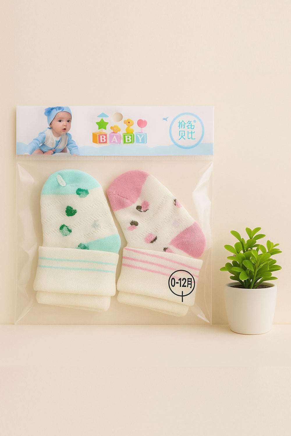 Floral Footprints Infant Socks Pack of 2 - Kiddiesco Main image