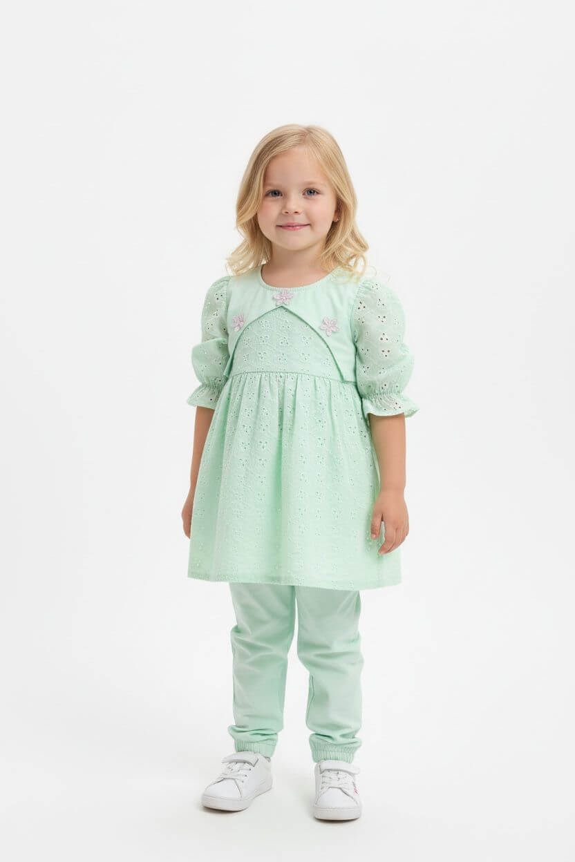 Girl Chikankari Frock 2Pcs - Kiddiesco