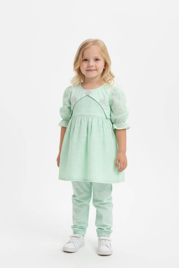 Girl Chikankari Frock 2Pcs - Kiddiesco
