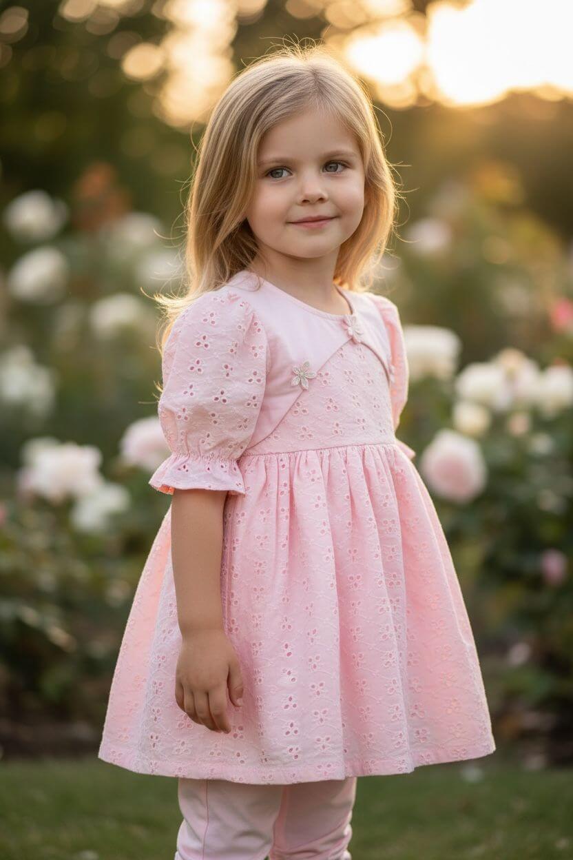 Girl Chikankari Frock 2Pcs - Kiddiesco Main image