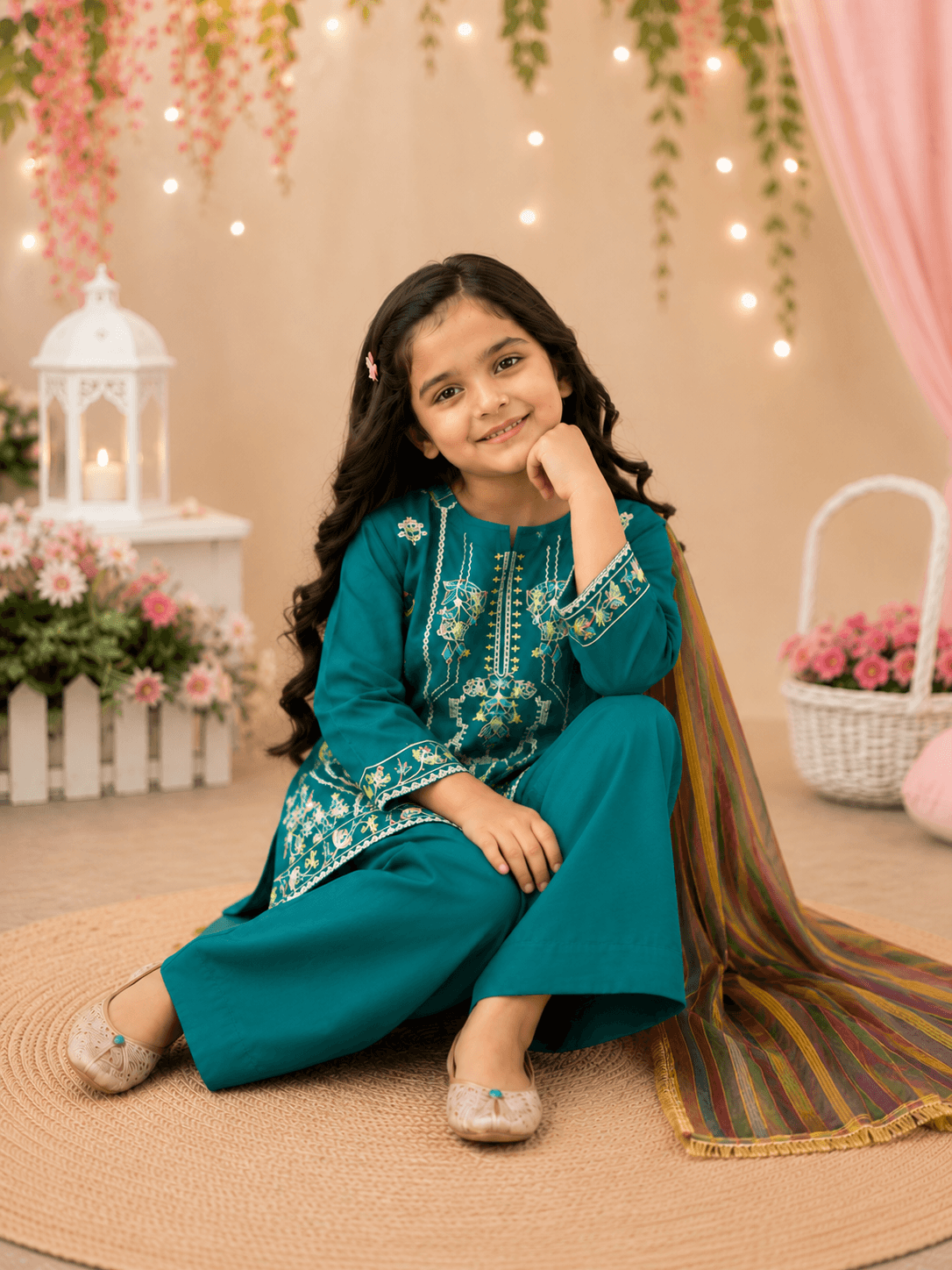 Girl Embroidered Fancy Suit - Kiddiesco