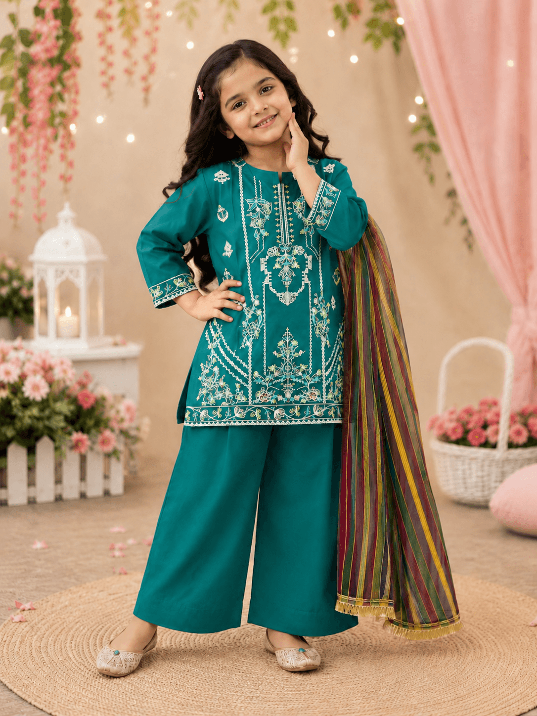 Girl Embroidered Fancy Suit - Kiddiesco