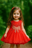 Girl Embroidered Red Frock KDS 44 - Kiddiesco