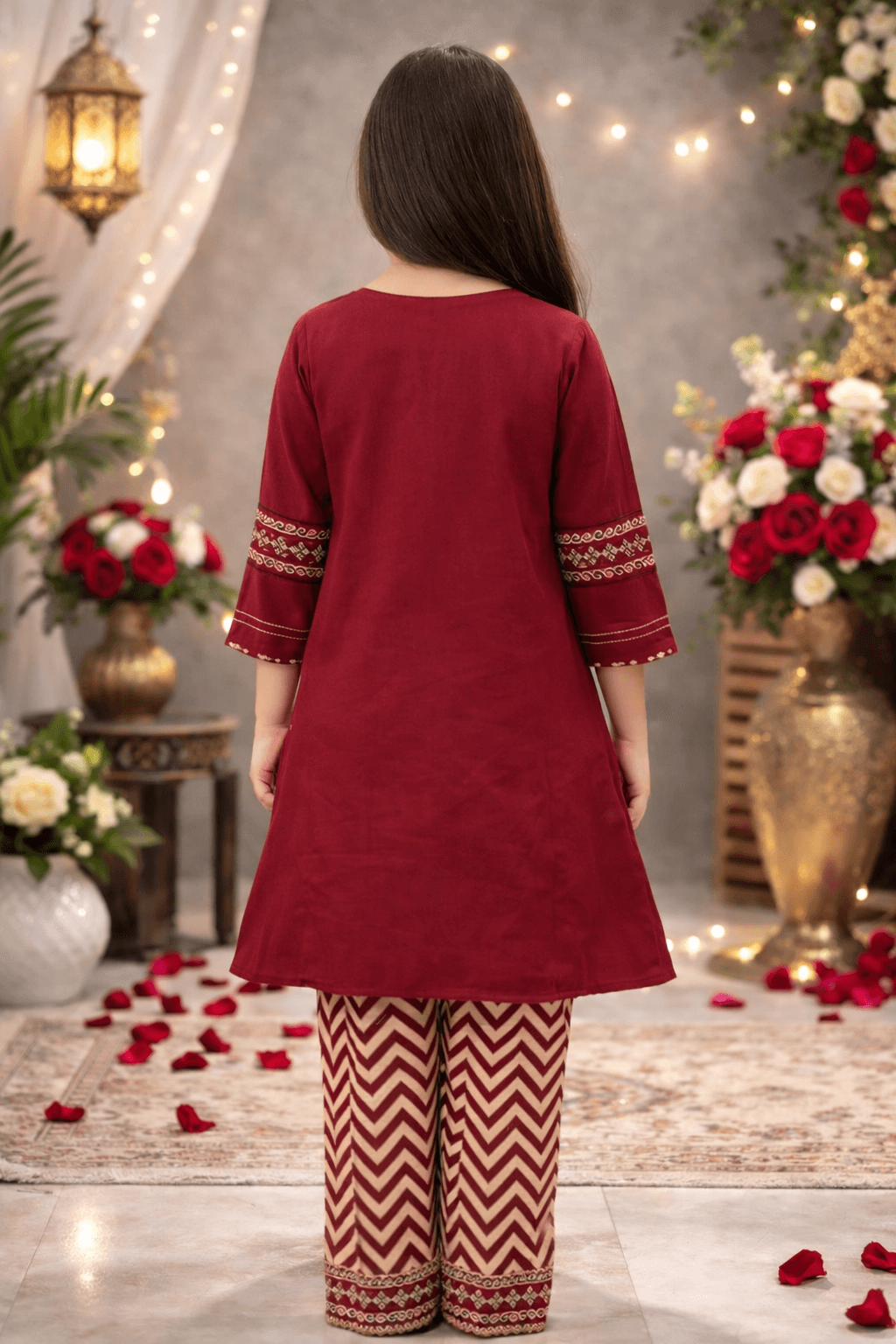 Girl Embroidery 2 pcs Set - Kiddiesco