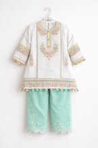 Girl Embroidery 2 pcs Set - Kiddiesco