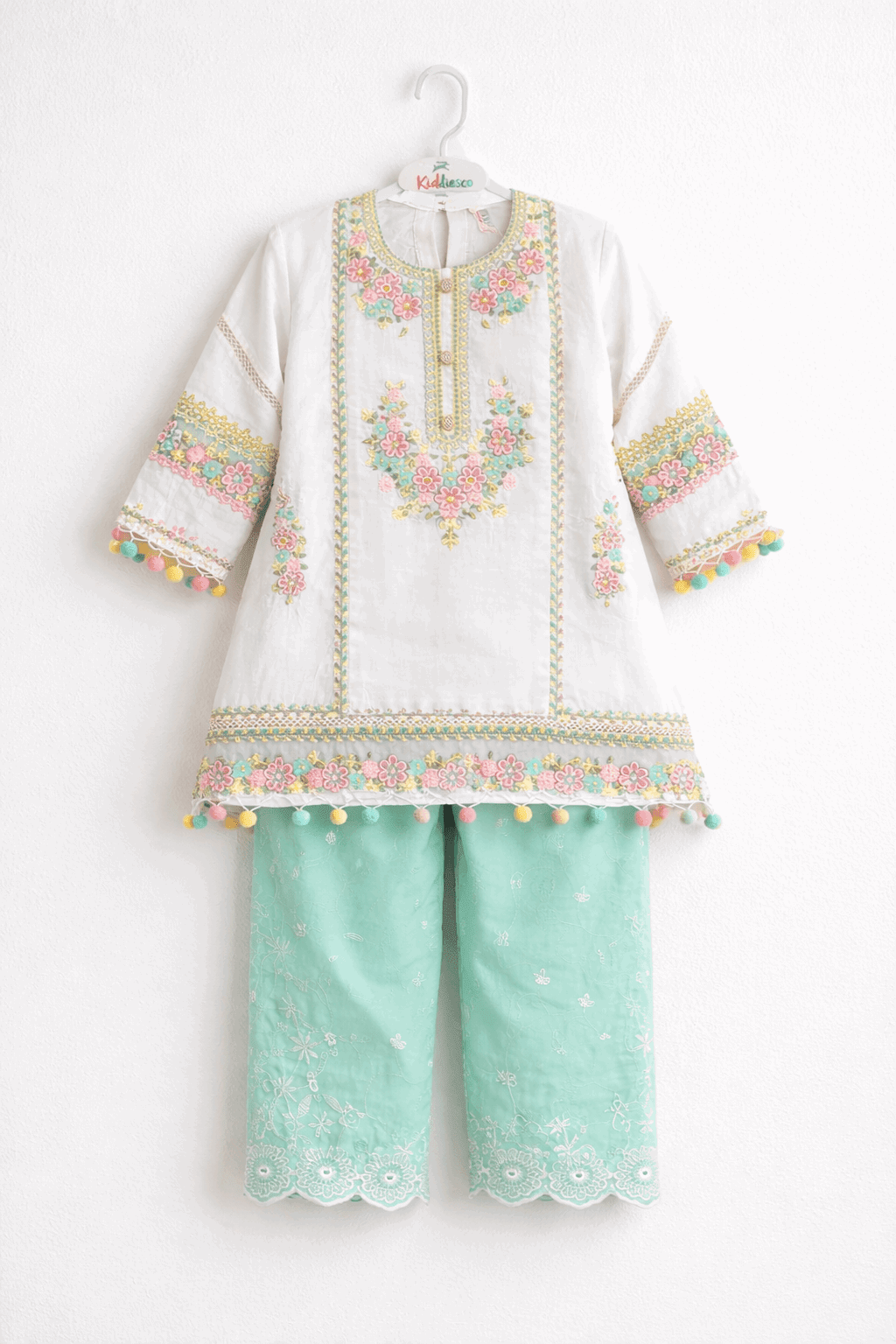 Girl Embroidery 2 pcs Set - Kiddiesco