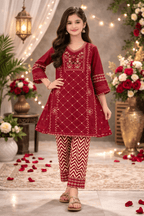 Girl Embroidery 2 pcs Set - Kiddiesco
