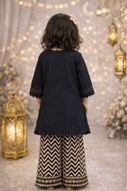 Girl Embroidery Black 2 pcs Set - Kiddiesco