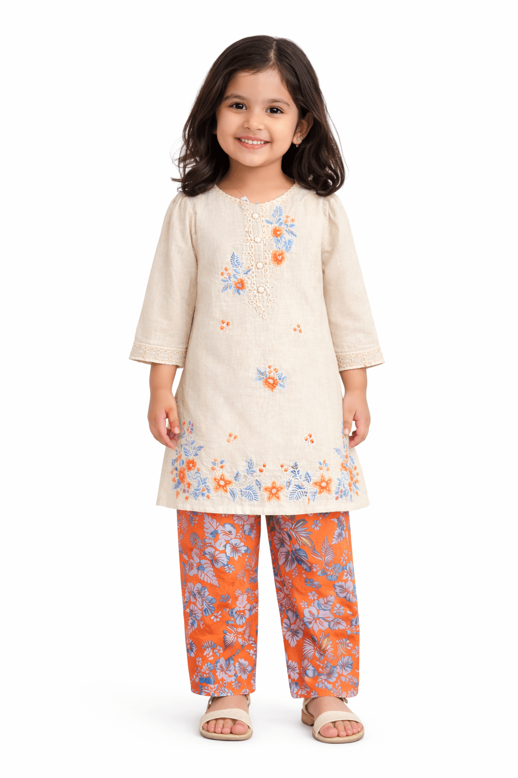 Girl Embroidery Fancy Suit 2Pcs - Kiddiesco Main image