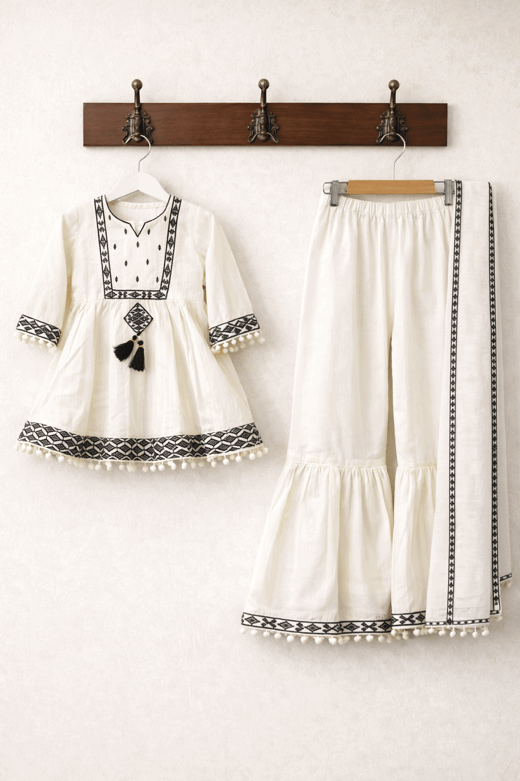 Girl Embroidery Fancy Suit 3Pcs - Kiddiesco