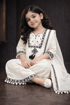 Girl Embroidery Fancy Suit 3Pcs - Kiddiesco