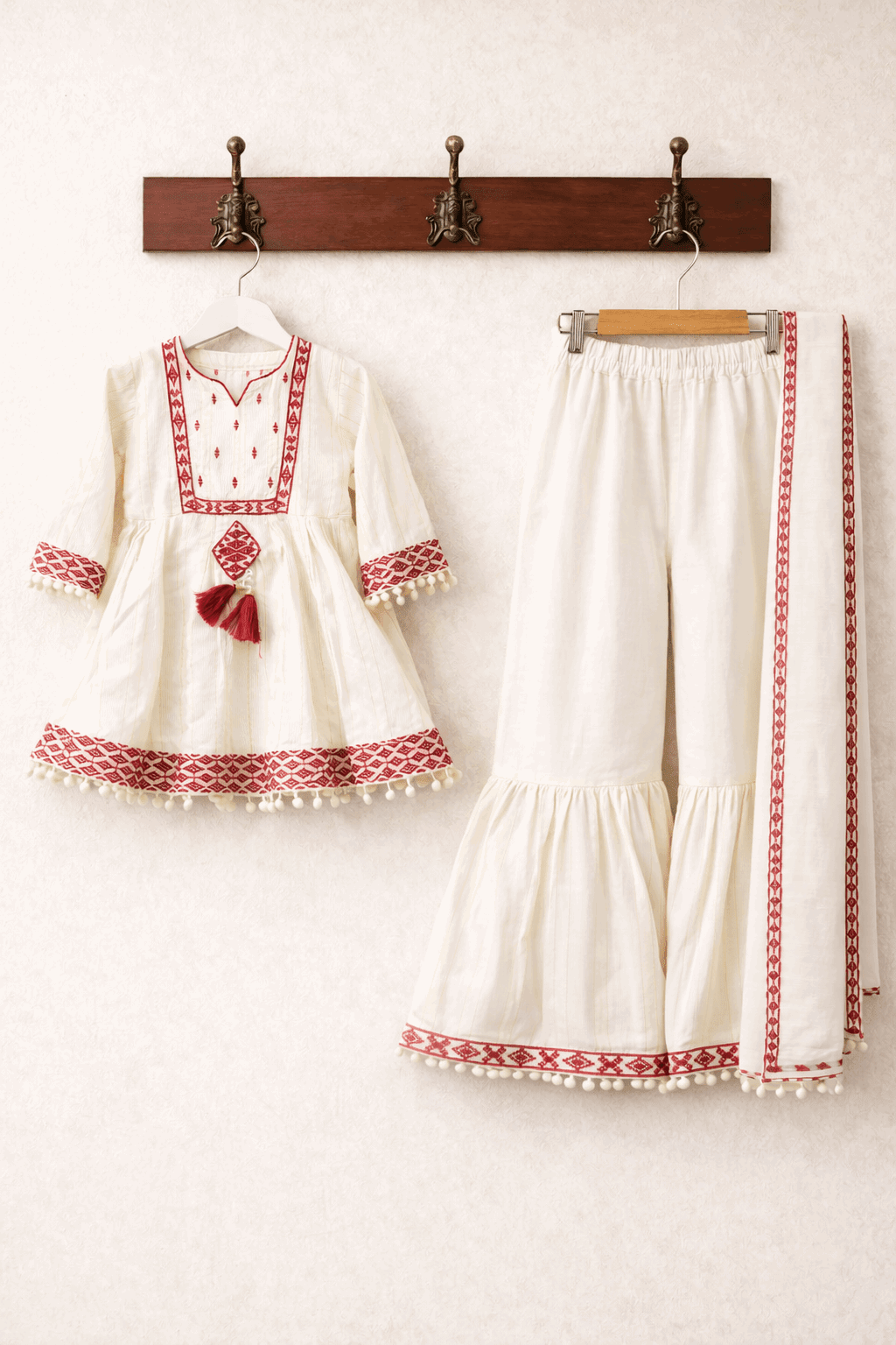 Girl Embroidery Fancy Suit 3Pcs - Kiddiesco
