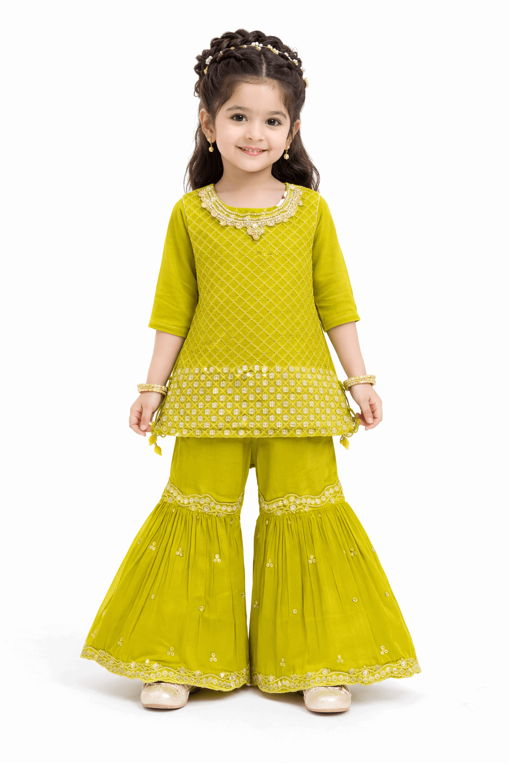 Girl Embroidery Fancy Suit Set - Kiddiesco