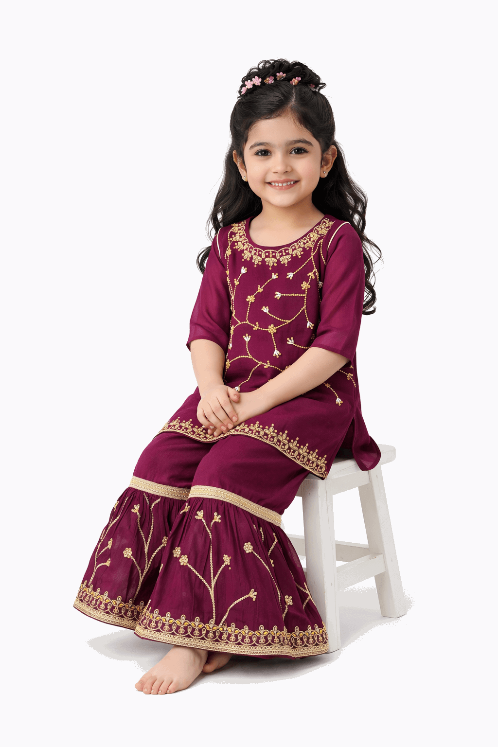 Girl Embroidery Fancy Suit Set - Kiddiesco
