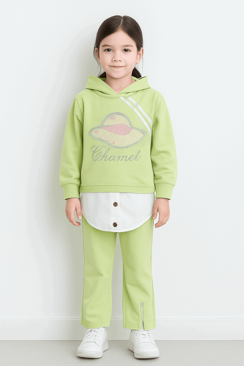 Girl Hoodie Shirt Trouser KDC 039 - Kiddiesco Main image