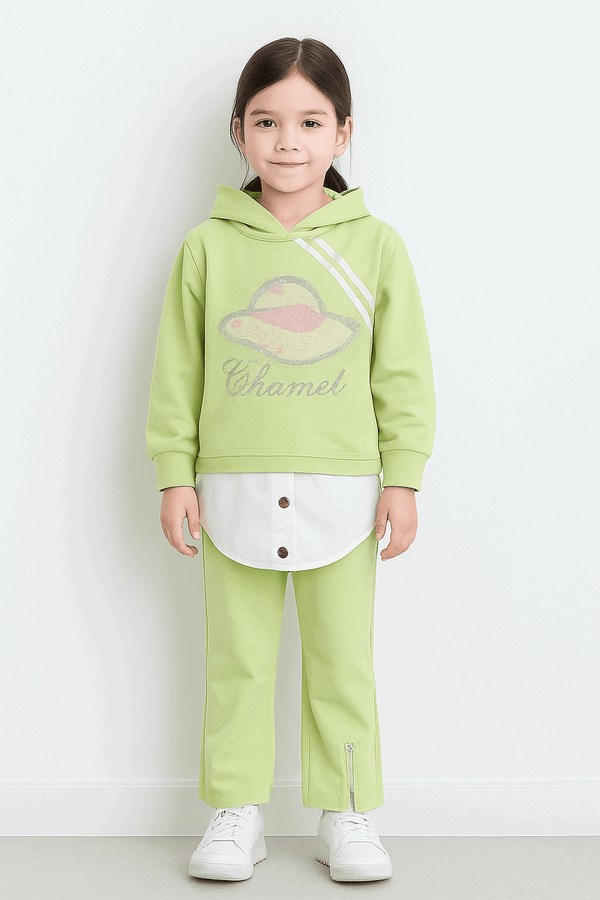 Girl Hoodie Shirt Trouser KDC 039 - Kiddiesco
