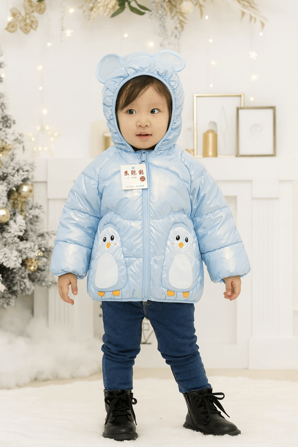 Girl Quilted Jacket Blue KDC 013 - Kiddiesco Main image