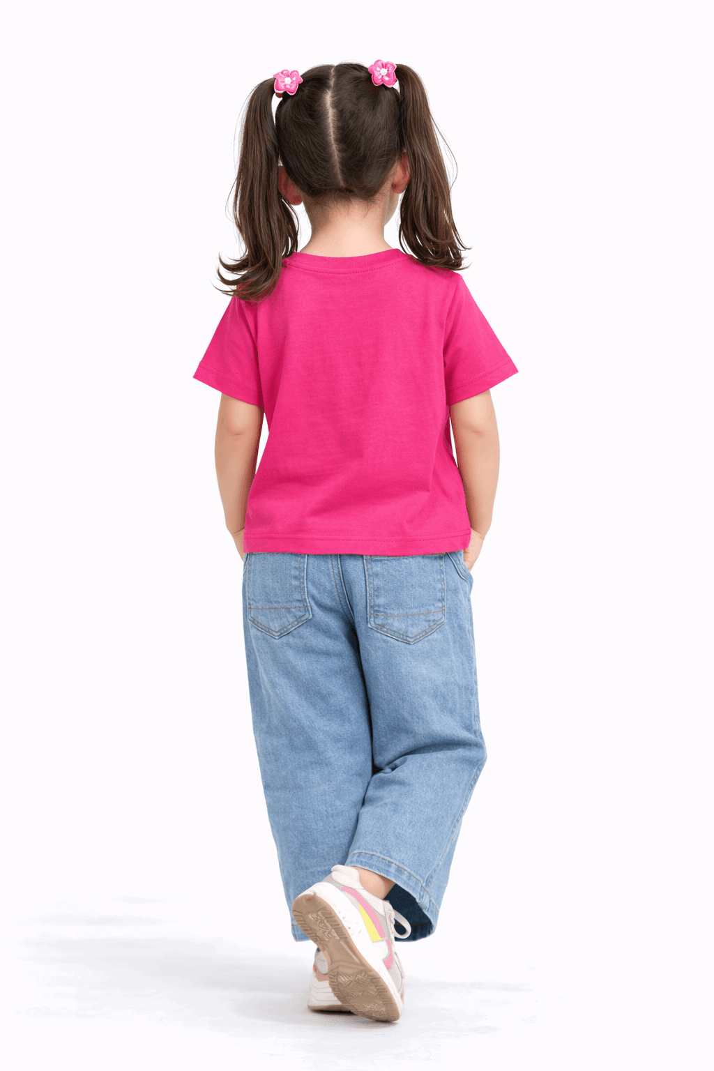 Girls Casual Bunny Print Outfit T-Shirt & Jeans - Kiddiesco