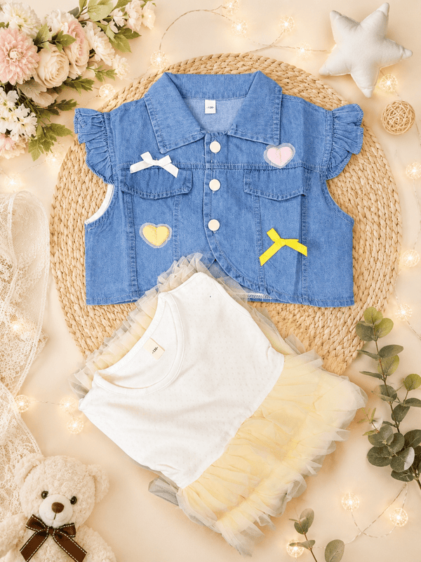 Girls Denim Jacket Frock - Kiddiesco