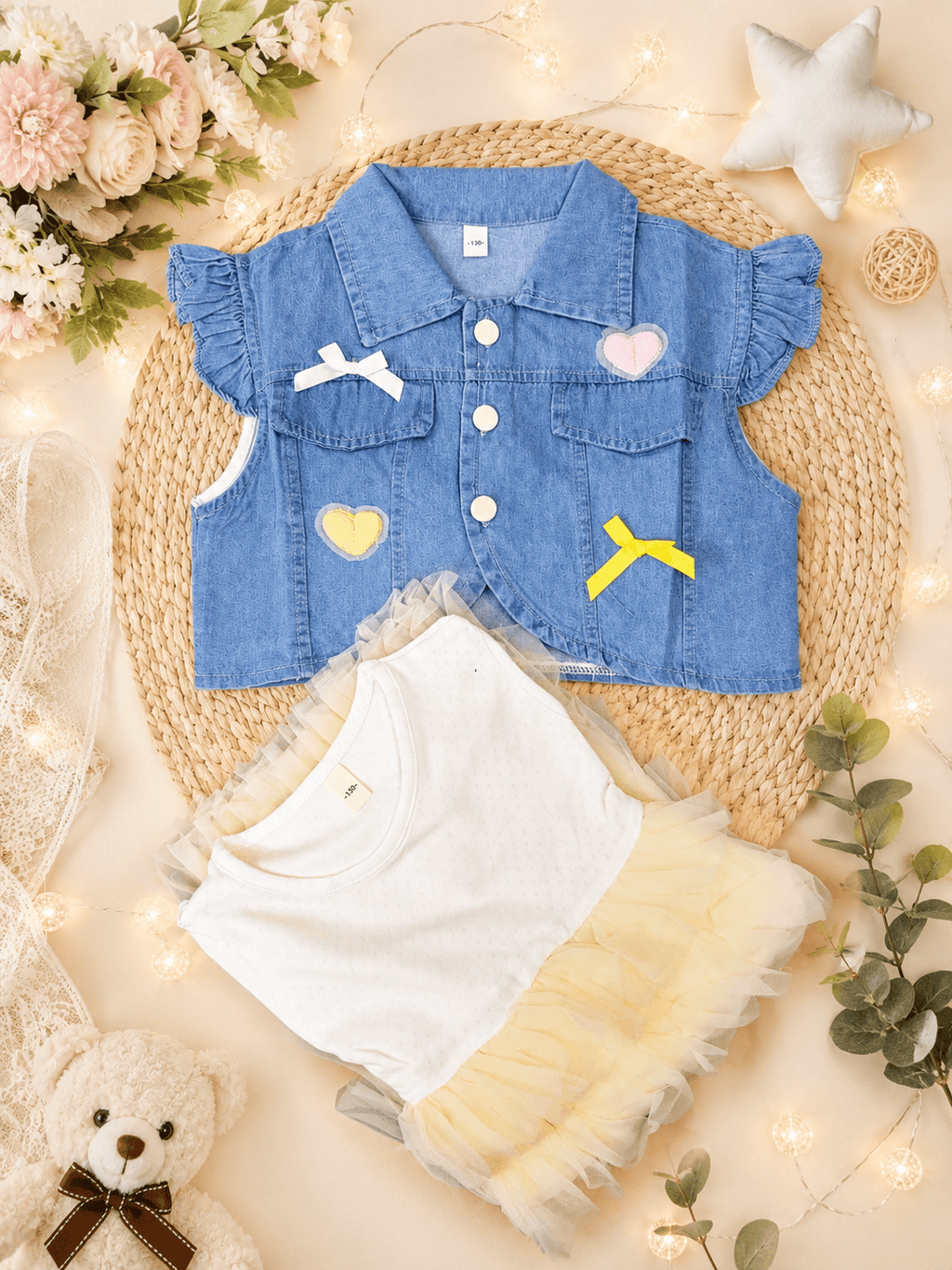 Girls Denim Jacket Frock - Kiddiesco