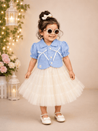 Girls Denim Jacket Star Frock - Kiddiesco
