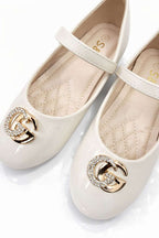 Girls Pumps OF White KDS 041 - Kiddiesco