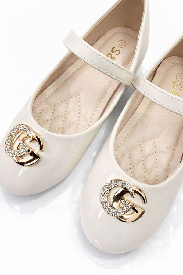 Girls Pumps OF White KDS 041 - Kiddiesco