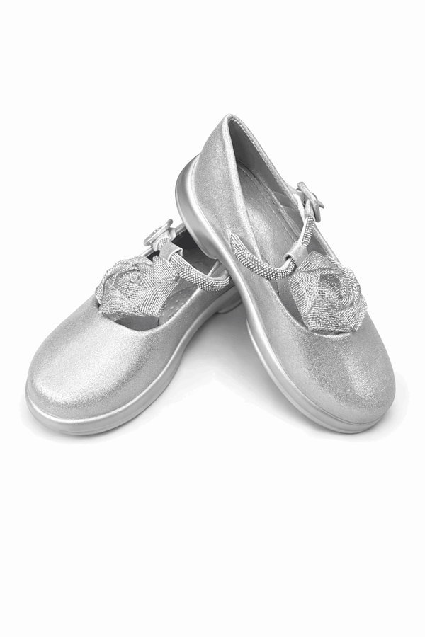 Girls Pumps SILVER KDS 038 - Kiddiesco