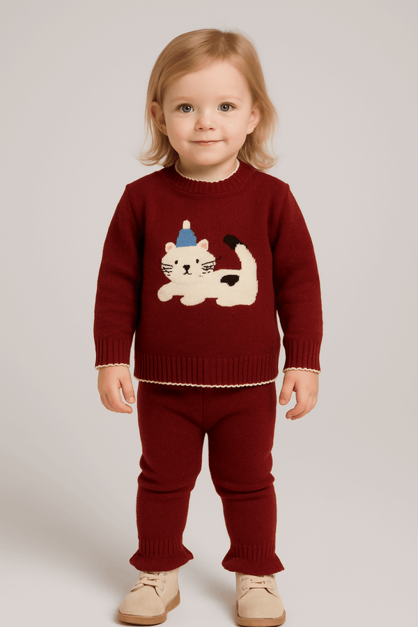 Girls Woolen Sweater & Pajama Set KDC 022 - Kiddiesco