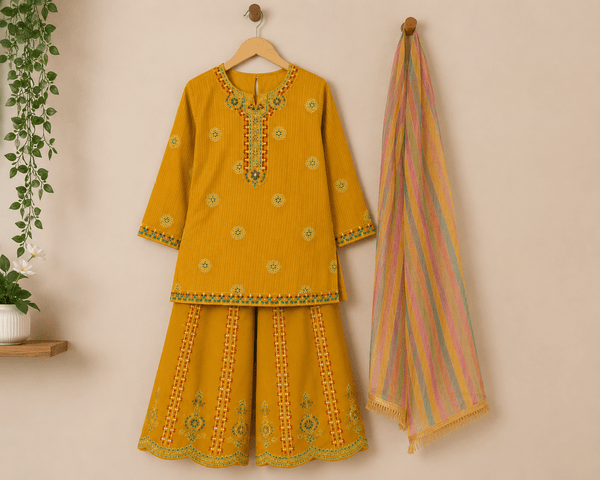 Golden Charm Embroidered Suit - Kiddiesco