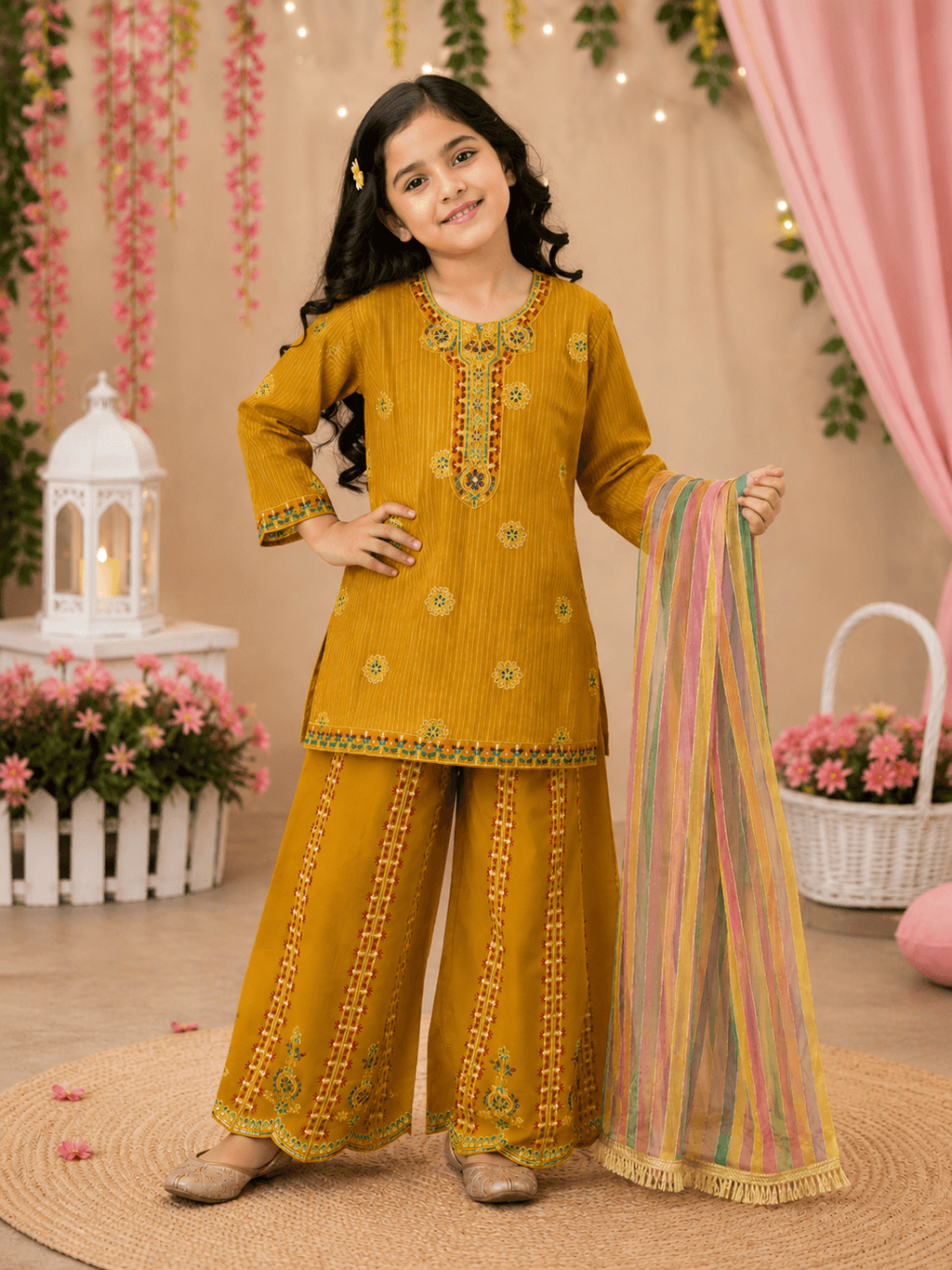 Golden Charm Embroidered Suit - Kiddiesco