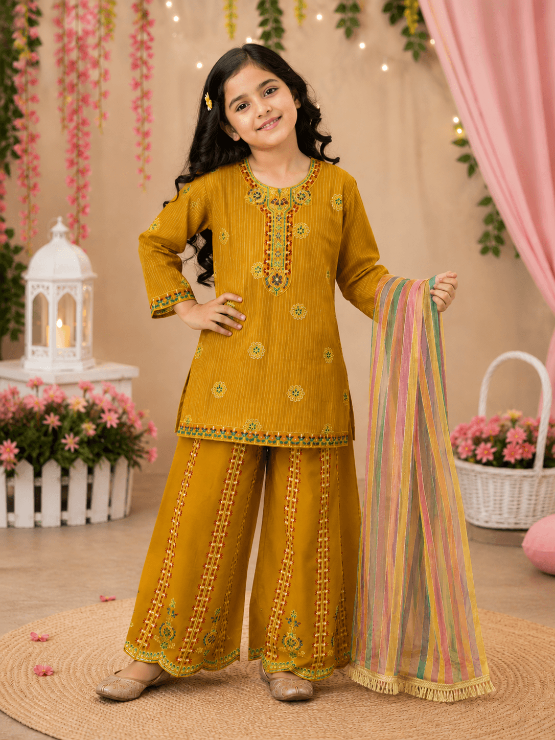 Golden Charm Embroidered Suit - Kiddiesco