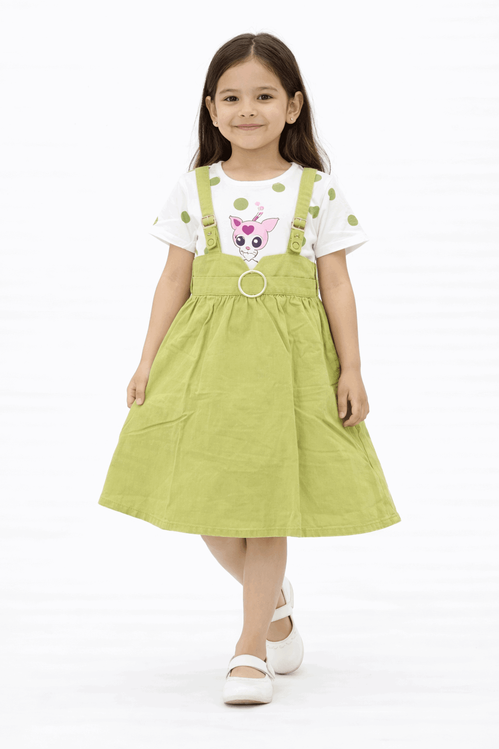 Green Labubu Blossom Dress - Kiddiesco Main image