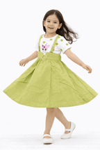 Green Labubu Blossom Dress - Kiddiesco