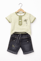 Happy Toddler Striped Outfit - Kiddiesco