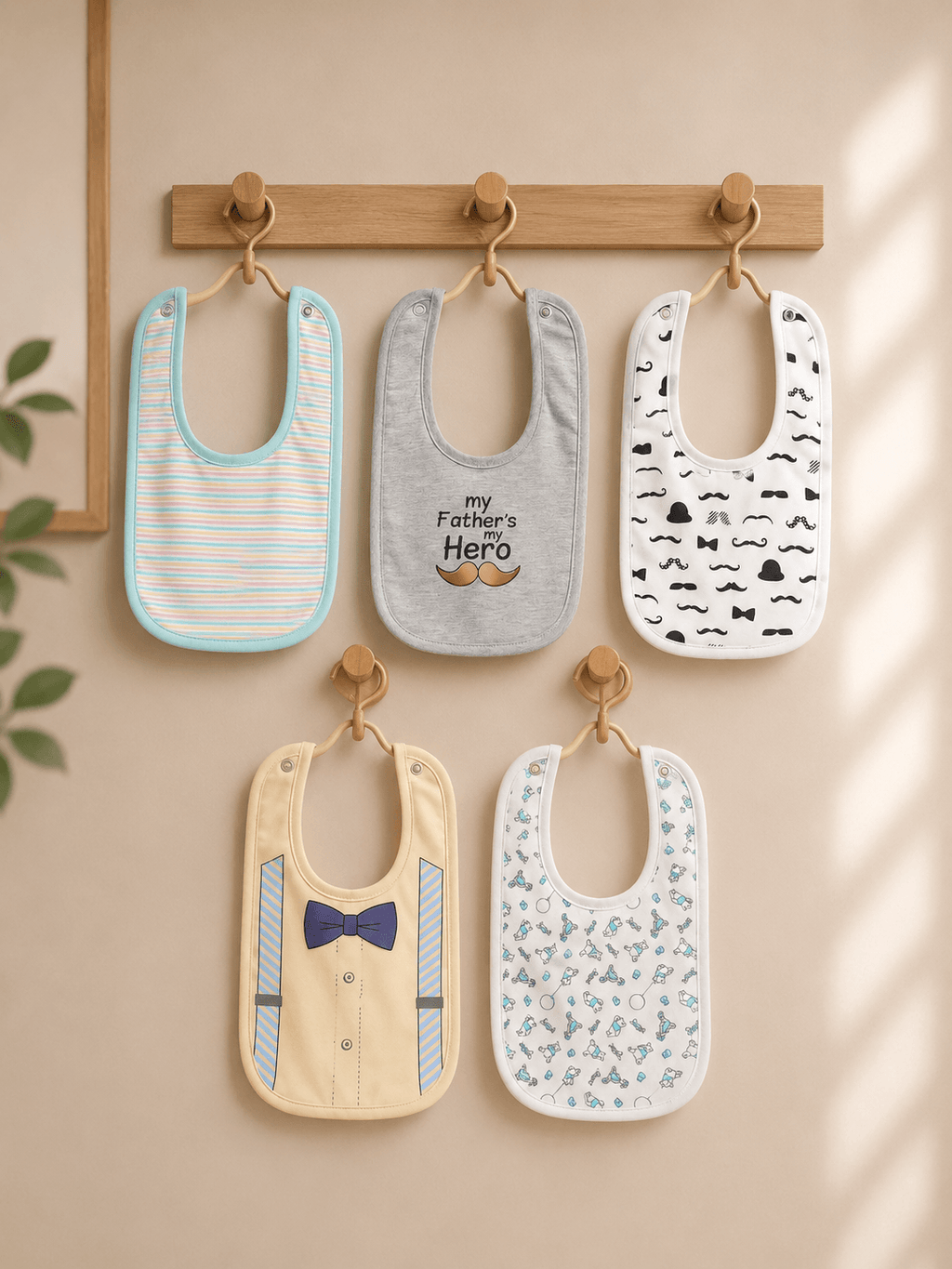 Helo Father Baby Bibs Pack OF 5 - Kiddiesco