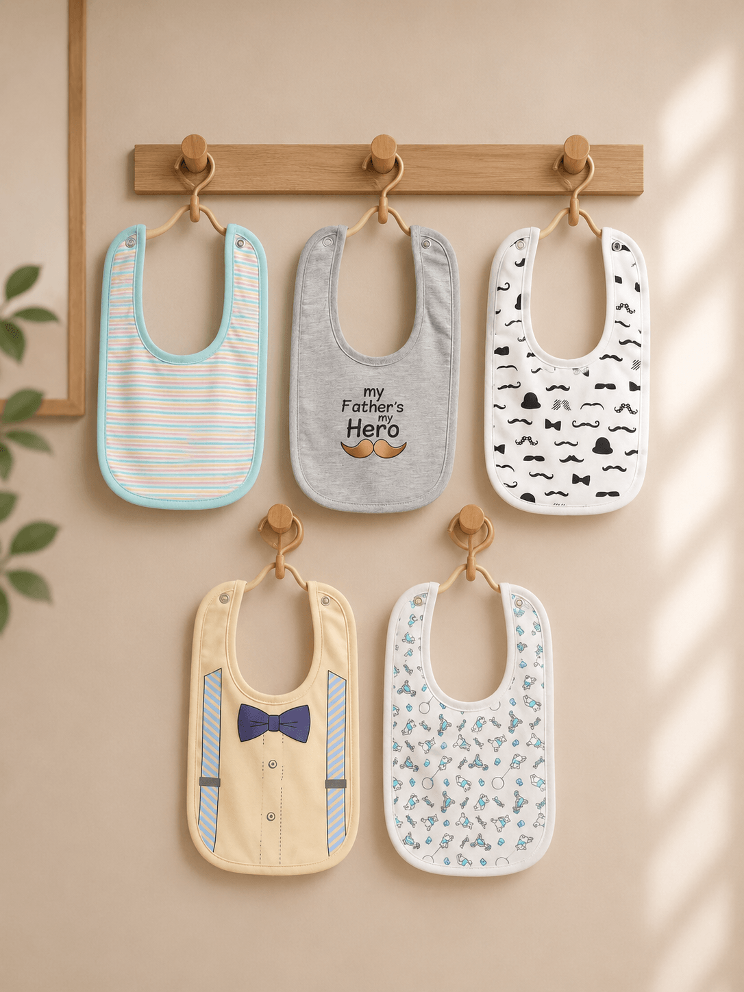 Helo Father Baby Bibs Pack OF 5 - Kiddiesco