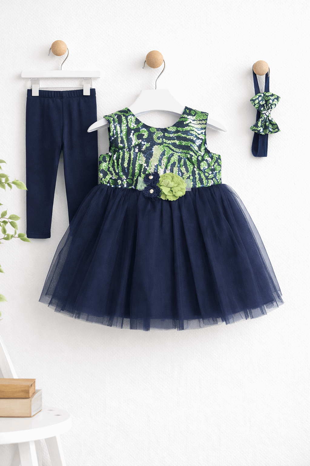 Infant Girls Net Fancy Frock 3 Pcs Secondary image