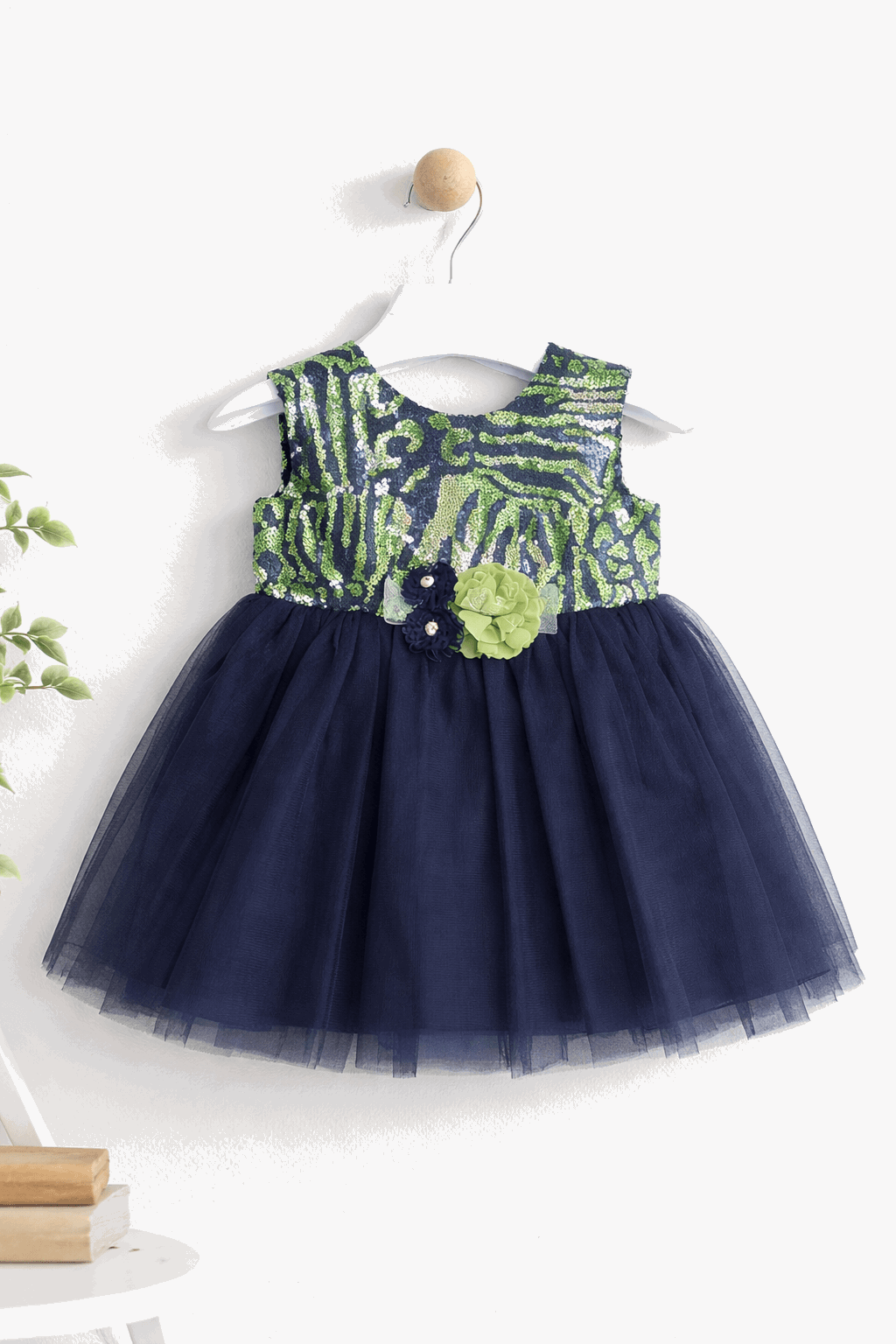 Infant Girls Net Fancy Frock 3 Pcs - Kiddiesco