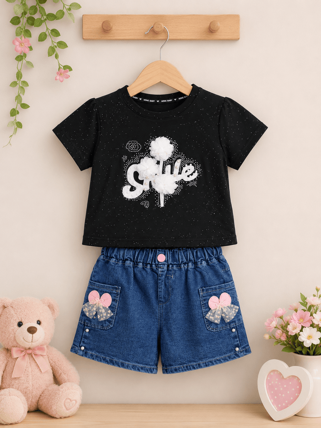 Kiddiesco Happy Bloom Black Outfit - Kiddiesco