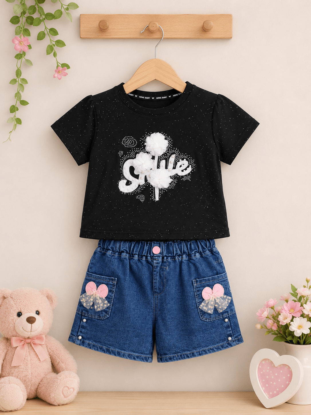 Kiddiesco Happy Bloom Black Outfit - Kiddiesco