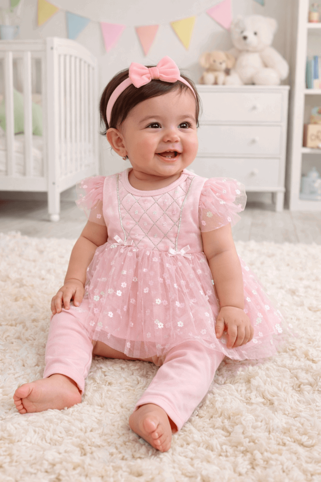 Little Baby Frock 3Pcs - Kiddiesco