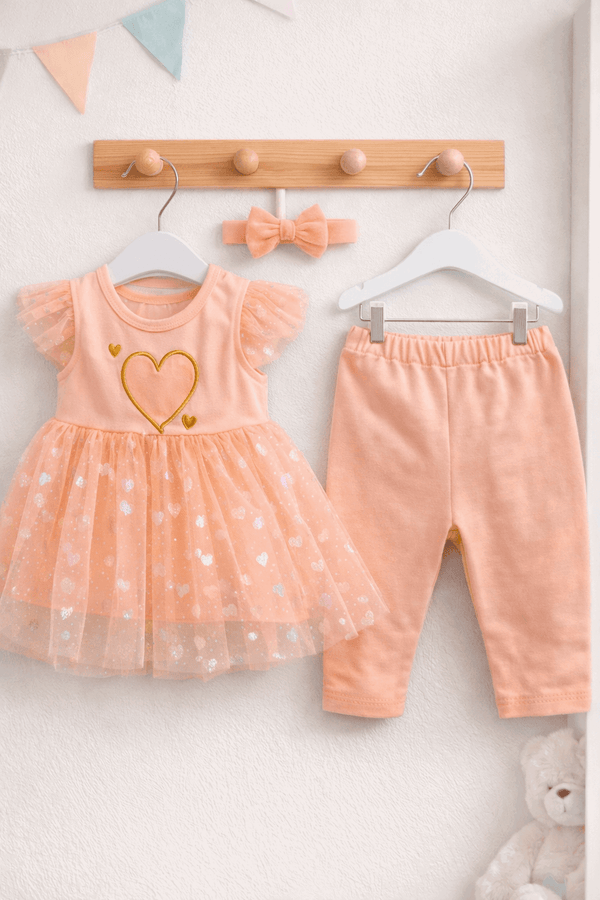 Little Baby Frock 3Pcs - Kiddiesco
